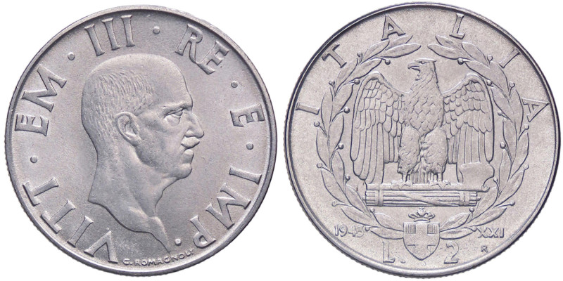 SAVOIA - Vittorio Emanuele III (1900-1943) - 2 Lire 1943 XXI Impero Pag. 762; Mo...