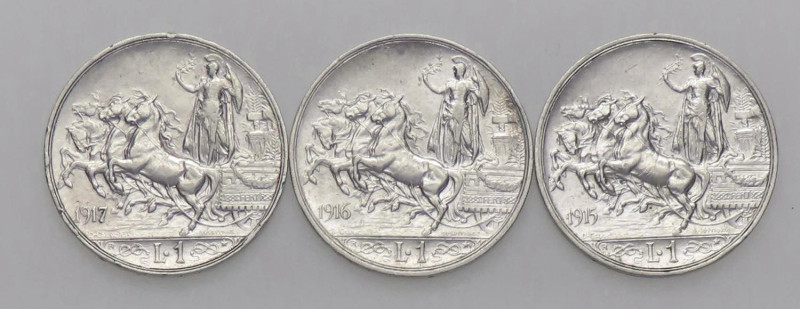 SAVOIA - Vittorio Emanuele III (1900-1943) - Lira 1915Ã·17 Quadriga briosa Pag. ...