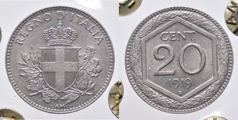 SAVOIA - Vittorio Emanuele III (1900-1943) - 20 Centesimi Esagono 1919 Pag. 851a...