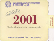 REPUBBLICA ITALIANA - Repubblica Italiana (monetazione in lire) (1946-2001) - Serie zecca 2001 Mont. 38 R In confezione - 12 valori
FDC