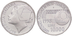 REPUBBLICA ITALIANA - Repubblica Italiana (monetazione in lire) (1946-2001) - 10.000 Lire 1998 - Mondiali di calcio Mont. 55 AG In confezione
FDC