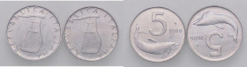 REPUBBLICA ITALIANA - Repubblica Italiana (monetazione in lire) (1946-2001) - 5 Lire 1989 Mont. 34 NC IT Timone rovesciato
FDC