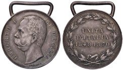 MEDAGLIE - SAVOIA - Umberto I (1878-1900) - Medaglia 1848-1870 - UnitÃ d'Italia AG Opus: Speranza Ã˜ 32 Colpi
BB+