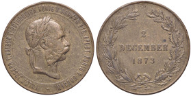 MEDAGLIE ESTERE - AUSTRIA - Francesco Giuseppe (1848-1916) - Medaglia 1873 - Per il 25Â° anniversario del Regno AE Ã˜ 36
BB+