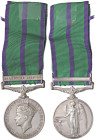 MEDAGLIE ESTERE - GRAN BRETAGNA - Giorgio VI (1936-1952) - Medaglia 1945-48 - Palestina MB Ã˜ 36 Sul bordo: AS.28711 PTE. M. MORO. A.P.C.
SPL