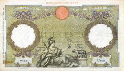 CARTAMONETA - BANCA d'ITALIA - Vittorio Emanuele III (1900-1943) - 100 Lire - Capranesi 28/08/1942 - Fascio Alfa 413; Lireuro 20A R Azzolini/Urbini Ma...