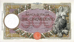 CARTAMONETA - BANCA d'ITALIA - Vittorio Emanuele III (1900-1943) - 500 Lire - Capranesi 13/10/1922 - Mietitrice Alfa 493; Lireuro 28F RR Stringher/Sac...