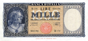 CARTAMONETA - BANCA d'ITALIA - Repubblica Italiana (monetazione in lire) (1946-2001) - 1.000 Lire - Medusa 10/02/1948 Alfa 696; Lireuro 54B Einaudi/Ur...
