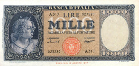 CARTAMONETA - BANCA d'ITALIA - Repubblica Italiana (monetazione in lire) (1946-2001) - 1.000 Lire - Medusa 15/09/1959 Alfa 698; Lireuro 54D Menichella...