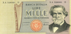 CARTAMONETA - BANCA d'ITALIA - Repubblica Italiana (monetazione in lire) (1946-2001) - 1.000 Lire - Verdi 2Â° tipo 05/08/1975 Alfa 721spB; Lireuro 56D...