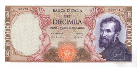 CARTAMONETA - BANCA d'ITALIA - Repubblica Italiana (monetazione in lire) (1946-2001) - 10.000 Lire - Michelangelo 27/11/1973 Alfa 857; Lireuro 74 H Ca...