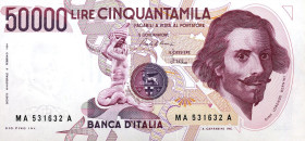 CARTAMONETA - BANCA d'ITALIA - Repubblica Italiana (monetazione in lire) (1946-2001) - 50.000 Lire - Bernini 1Â° tipo 15/03/1984 Alfa 901; Lireuro 80A...