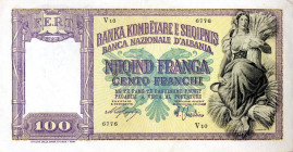 CARTAMONETA - COLONIE ED OCCUPAZIONI DI TERRITORI ITALIANI - Banca Nazionale d'Albania - Occupazione (1939) - 100 Franchi (Franga) 1939 Gav. 110
BB-S...