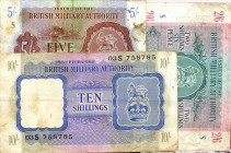 CARTAMONETA - COLONIE ED OCCUPAZIONI DI TERRITORI ITALIANI - British Military Authority BMA (1943) - 10 Scellini 1943 Gav. 224 Assieme a 5 e sc. e 2/6...