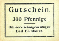 CARTAMONETA - PRIGIONIERI DI GUERRA - Prima Guerra Mondiale Campi per prigionieri italiani all'estero - Impero Austro Ungarico - 300 Pfennig Bad Blenh...