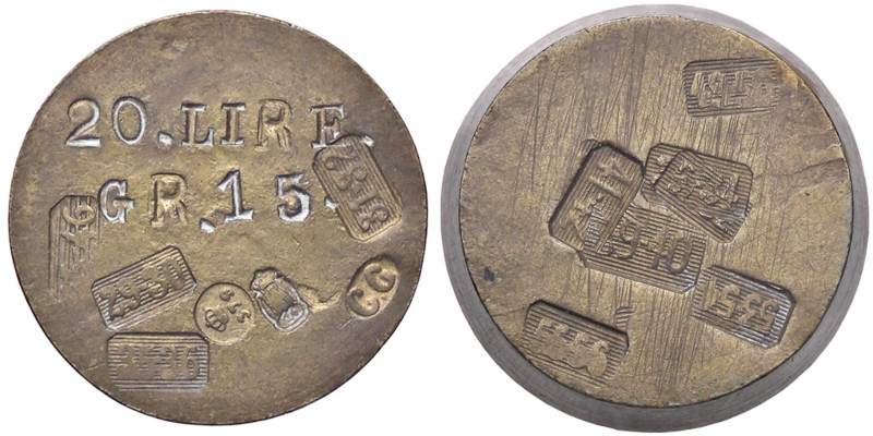 PESI MONETALI - SAVOIA - 20 Lire (BR g. 15) Ã˜ 22
BB-SPL