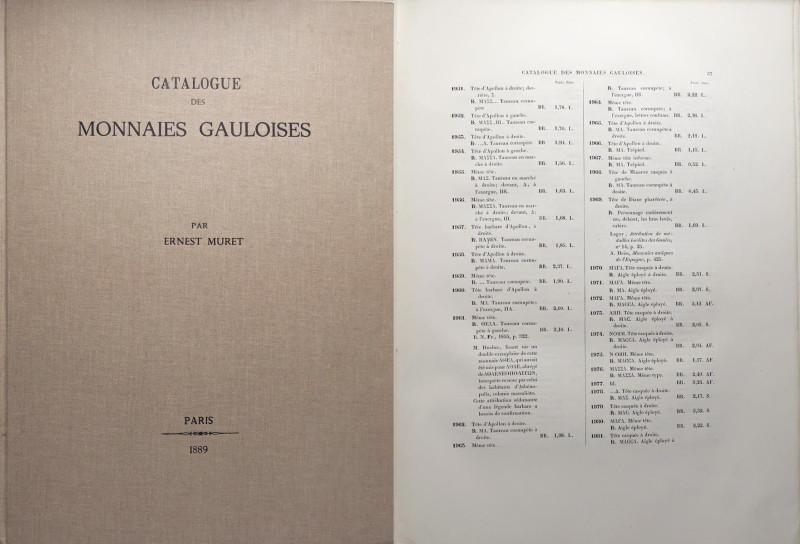 BIBLIOGRAFIA NUMISMATICA - LIBRI Muret E. - Catalogue des Monnaies Gauloises, pa...