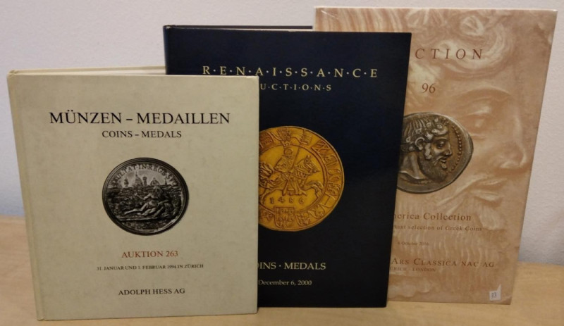 BIBLIOGRAFIA NUMISMATICA - CATALOGHI D'ASTA Asta Hess 263 del 1994 (con aggiudic...