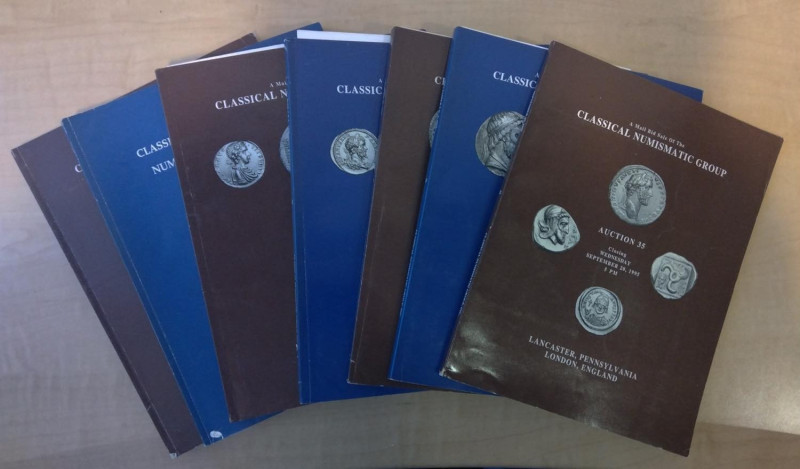 BIBLIOGRAFIA NUMISMATICA - CATALOGHI D'ASTA CNG 35-36-37-38-39-40-41, alcuni con...