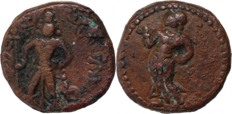 Greece, Kushan Empire, Kanishka I, 127-151, copper Didrachm Weight 11,20 g, 22 m...