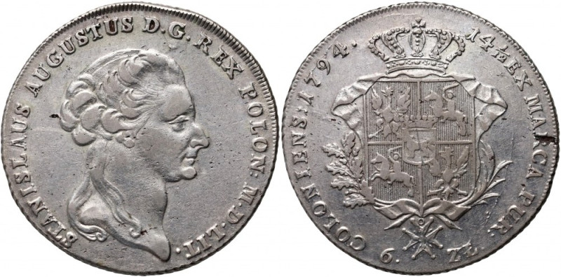 Stanisław August Poniatowski, talar 1794, Warszawa Srebro 23,90 g. Atrakcyjny eg...