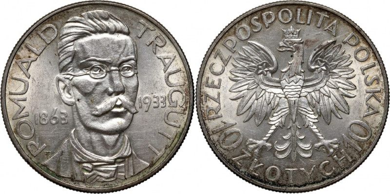 II RP, 10 złotych 1933, Warszawa, Romuald Traugutt Ładnie zachowana moneta z poł...