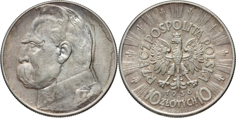 II RP, 10 złotych 1936, Warszawa, Józef Piłsudski Reference: Parchimowicz 124c
...