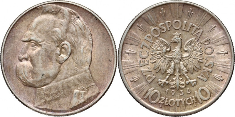 II RP, 10 złotych 1936, Warszawa, Józef Piłsudski Reference: Parchimowicz 124c
...