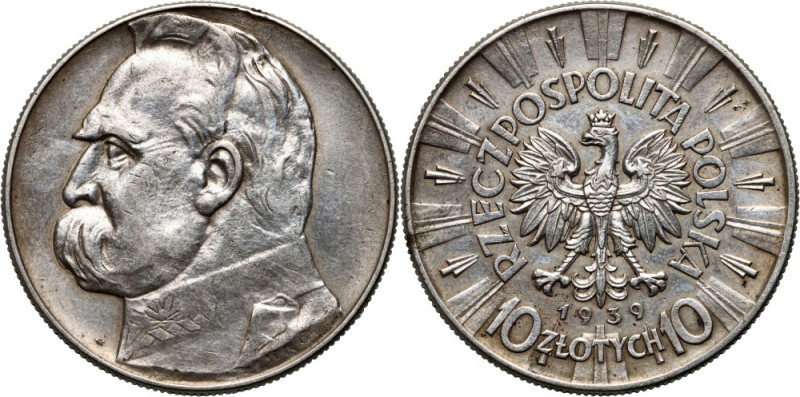 II RP, 10 złotych 1939, Warszawa, Józef Piłsudski Reference: Parchimowicz 124f
...