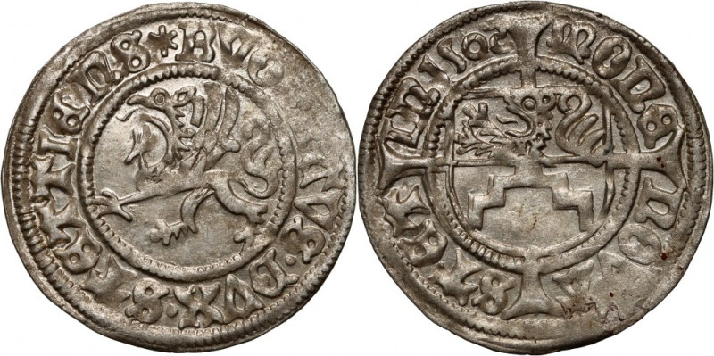 Pomorze, Bogusław X, szeląg 1502, Szczecin Original mint luster, nice details. O...