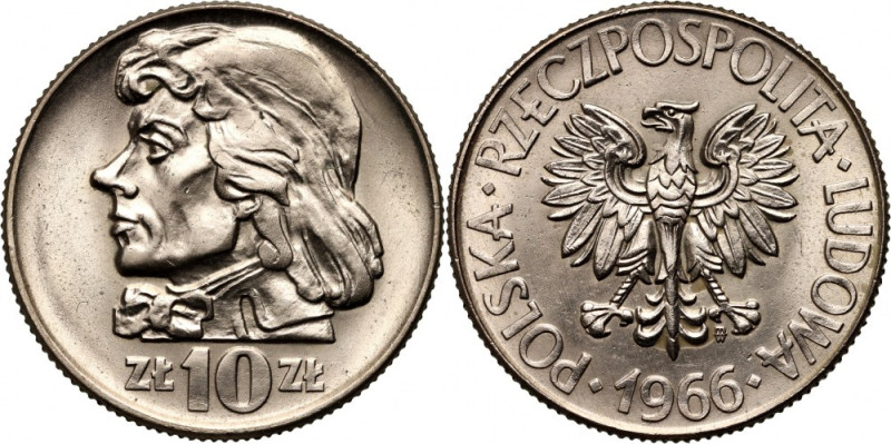 PRL, 10 złotych 1966, Tadeusz Kościuszko Ładnie zachowane. Reference: Parchimowi...