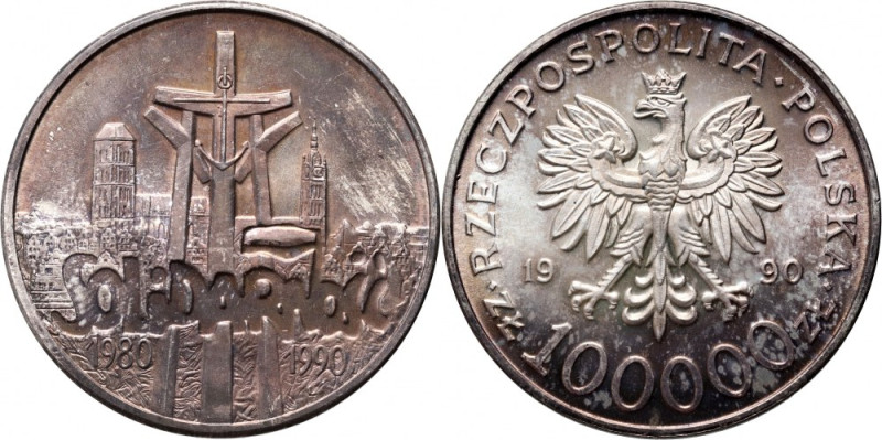 III RP, 100000 złotych 1990, Solidarność, Typ A Piękna patyna.
Reference: Parch...