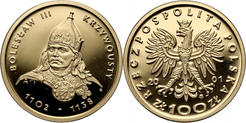 Poland, 100 Zlotych 2001, Wladyslaw I Lokietek Złoto. Moneta w oryginalnym pudeł...