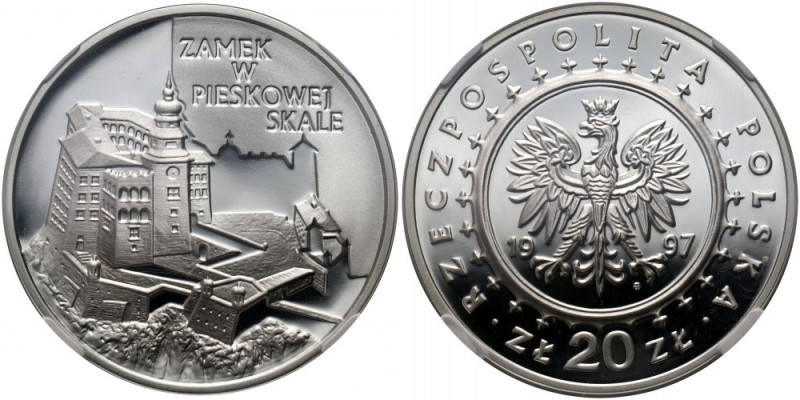 III RP, 20 złotych 1997, Zamek w Pieskowej Skale Pięknie zachowane. Reference: P...