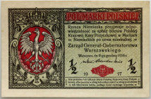 Generalne Gubernatorstwo, 1/2 marki polskiej 9.12.1916, Generał, seria B