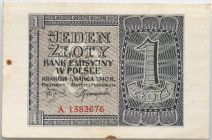 Generalna Gubernia, 1 złoty 1.03.1940, seria A