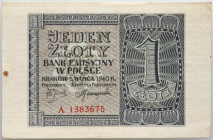 Generalna Gubernia, 1 złoty 1.03.1940, seria A