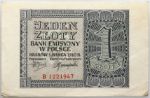 Generalna Gubernia, 1 złoty 1.03.1940, seria B