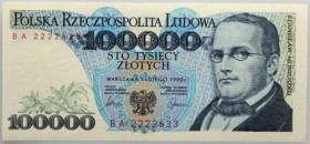 III RP, 100000 złotych 1.02.1990 seria BA