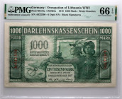 Banknoty niemieckich władz okupacyjnych, Darlehnskasse Ost, 1000 marek 4.04.1918, Kowno, seria A