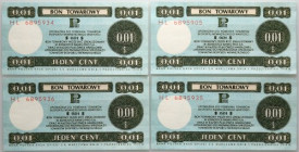 PRL, bon towarowy, zestaw 4 x 1 cent, Pekao, 1.10.1979, seria HL