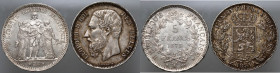 Belgium, France, 2x 5 Francs 1873