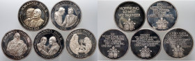 Set of 5 silver medals, John Paul II