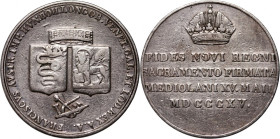 Austria, Francis II, token from 1815, Homage to Milan