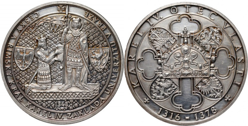 Czech Republic, medal ND, Founding of the University of Prague by Charles IV Sil...