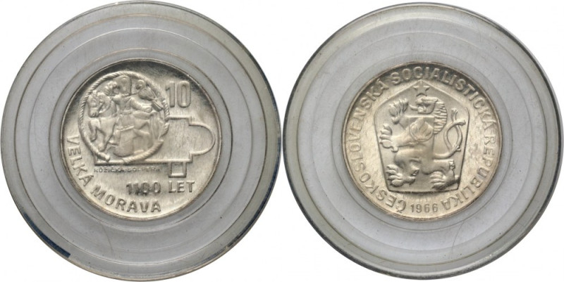 Czechoslovakia, 10 Koruna 1966, Velka Morava, PROOF Proof. Original round, plast...