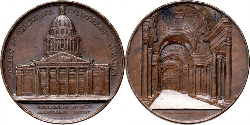 France, Medal from 1858, Church of St. Genevieve (Pantheon), Paris Engraved J. W...