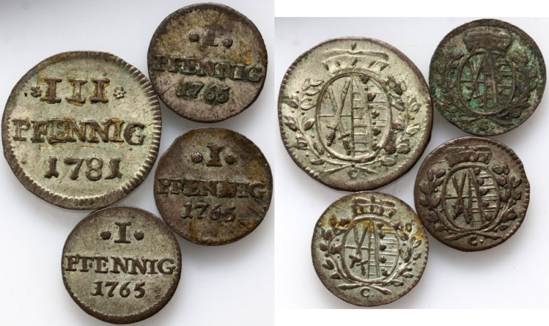 Germany, Saxony, set of 4 coins from 1765-1781 
Grade: VF+ 

Germany