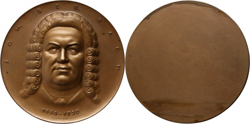 Medal ND, Johann Sebastian Bach Engraved 'A. Hartig'. Bronze, weight&nbsp;170,93...