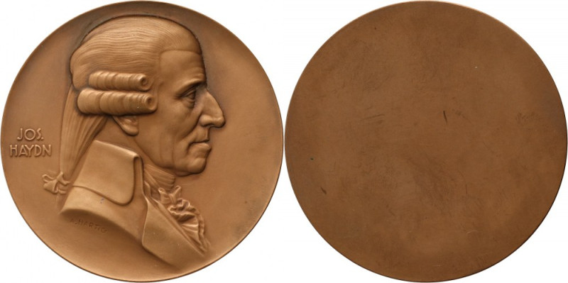 Medal ND, Joseph Haydn Engraved 'A. Hartig'. Bronze, weight 169,65 g, diameter 7...